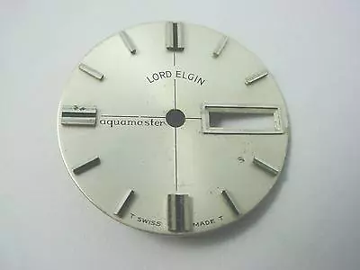 Vintage Watch Dial Lord Elgin Aquamaster Pearl 26.43mm Day Date Window Stick Mrk • $39