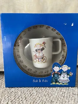 Bob & Bibi Children’s Melamine Mug Plate & Bowl Set NEW & SEALED • £14