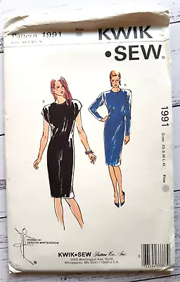 Kwik Sew Sewing Pattern 1991 Pull Over Dress Pattern Sizes XS-S-M-L-XL UNCUT • $12