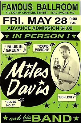 MILES DAVIS Music Concert Posters Print Pub Bar Music Wall Art PrintsA3A4A5 • £4.99