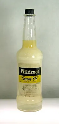 Vintage Wildroot  Cream Oil  Hair Dressing Barber Bottle Original Contents 14 • $20