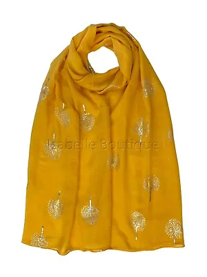 Mulberry Tree Foil Print Scarf Ladies Large Size  Light Weight Hijab Shawl Snood • £3.99