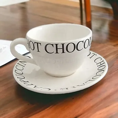 Whittard Of Chelsea Jumbo Breakfast Hot Chocolate Cappuccino Mocha Cup & Saucer • £11.99