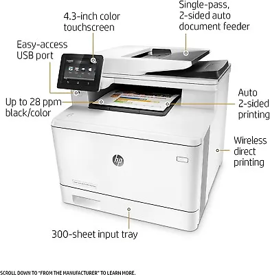 $300 • Buy HP Color Laserjet Pro MFP M477fdw - In Great Condition Page Count 10972
