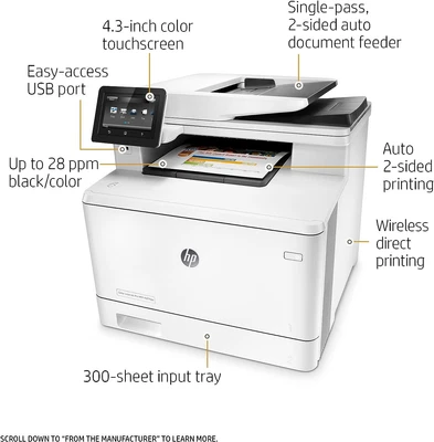 $300 • Buy HP Color Laserjet Pro MFP M477fdw - In Great Condition Page Count 10972