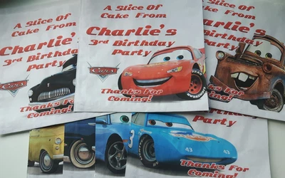 £3.73 • Buy Personalised Disney Cars White Cake / Party Bags. Lightning McQueen And Others!