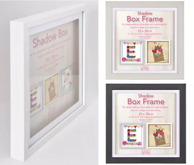 £10.99 • Buy Black Grey Or White Shadow Box Frame Deep 3D Box Display Picture Frames 5 Sizes