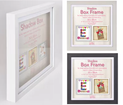 Black Grey Or White Shadow Box Frame Deep 3D Box Display Picture Frames 5 Sizes • £8.99