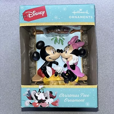 New Hallmark Disney Mickey Mouse & Minnie Mouse Mistletoe Christmas Ornament  • $11.95