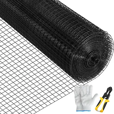 VEVOR Welded Wire Fence Vinyl Coated Chicken Rabbit Mesh 1 X1  16 Gauge 24 X50' • £45.59