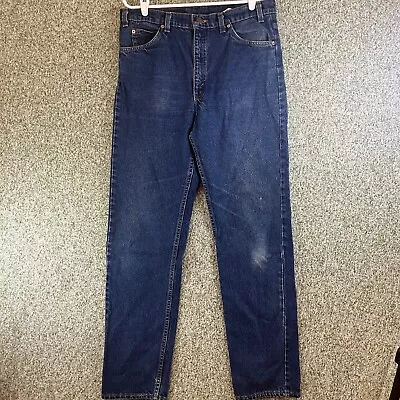 Levi's 505 Jeans Mens 36x34 Vintage Blue Orange Tag Well Worn Straight Made USA • $34.99