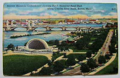 Boston Hatch Memorial Band Shell Storrow Embankment 1950 Postcard Massachusetts • $5.95