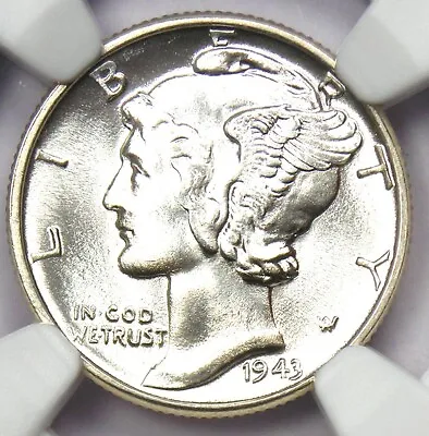 1943-P Mercury Dime 10C Coin (1943) - Certified NGC MS68 FB - $10000 Value! • $4051.75