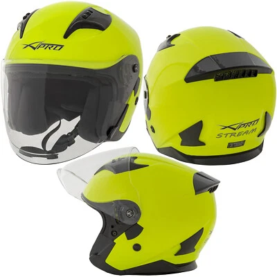 Casque Scooter Jet City Moto Certificat ECE 22 Transparent Visière Bleu XS