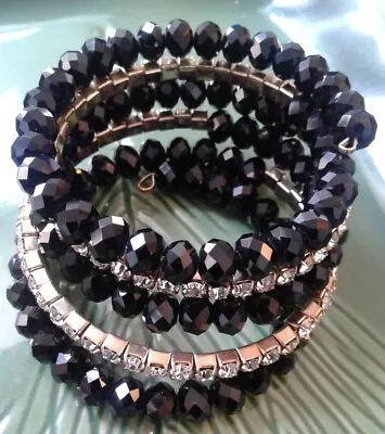 Stunning I.N.C. Black Crystal & Rhinestone Bracelet  • $12.98