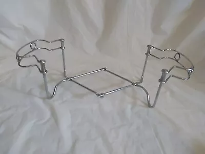 VINTAGE HOLLAND Expandable Trivet Casserole Dish Holder Chrome  Mid Century Mod • $14