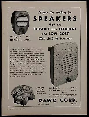 DAWO CORP Vintage Movie Trade Ad 1955 Drive-In Theater Speakers Advertisement • $14.99