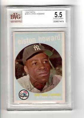 1959 Topps Baseball #395 Elston Howard BVG 5.5 PSA Regrade Yankees HOF • $4.25