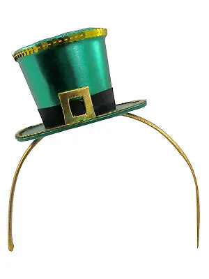 Womens Deluxe Leprechaun St Patricks Day Mini Top Hat Headband Costume Accessory • $9.50
