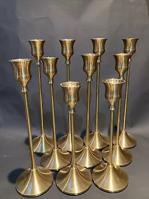 10  Tall Tulip Nordic Candlesticks Candlestick Candle Holders Dinner Decor • £20