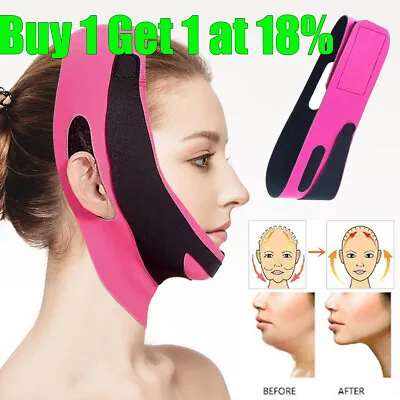 Face V-Line Slim Lift Up Mask Double Chin Cheek Reducer Slimming-Belt Strap Band • £3.20