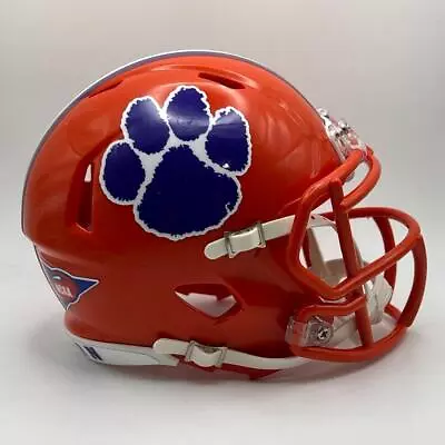 Clemson Tigers CUSTOM Orange - Purple Paw Mini Football Helmet • $65