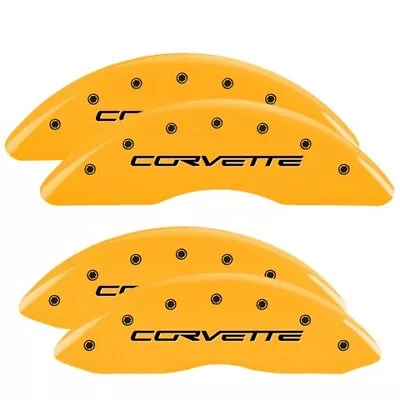 MGP Caliper Covers Set Of 4 Yellow Finish Black Corvette (C6) • $289