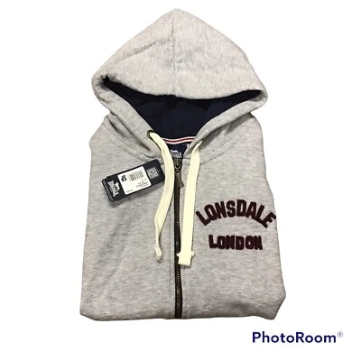 $19 • Buy New Mens XL Lonsdale London Gym Gilet Full Zip Sleeveless Hoodie Grey Sweatshirt