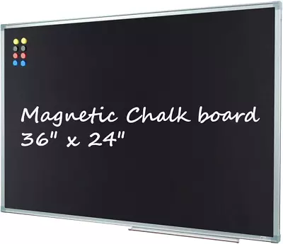 Magnetic Chalkboard 36 X 24 Inch Black Board Bulletin Magnetic Blackboard 3 X 2 • $63.77