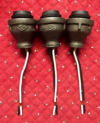 LOWEST PRICE!!! 3 Steampunk/Industrial/Iron Pipe-Lamp/Light Sockets 1-1/4 X1/2   • $37.99