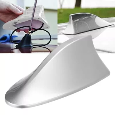 Silver Shark Fin Car Roof Antenna Cover Radio FM/AM Signal Aerial Accessories • $9.99