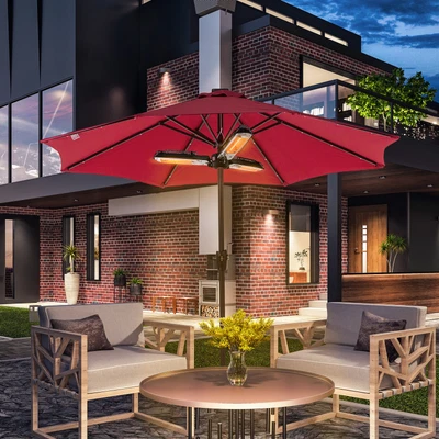 £82.99 • Buy Electric Parasol Heater Infrared Quartz 2000W Mounted Outdoor Patio Umbrella