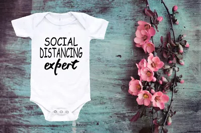 Social Distancing Expert Baby Vest Funny Baby Vest Quarantine Baby Vest 53 • £7.99