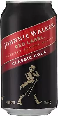 Johnnie Walker Red Label & Cola 4.6% 375ml Can Pack Of 10 • $59.90