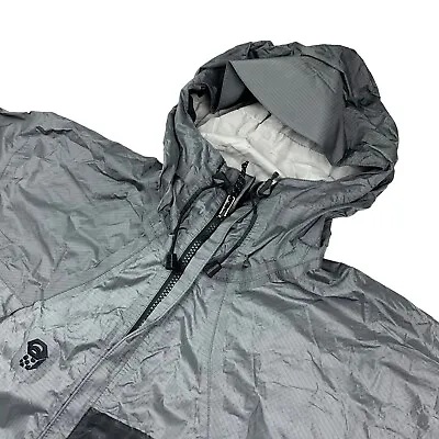 Mountain Hardwear Men’s 100% Nylon Risptop Hooded Rain Jacket Gray • Medium • $38