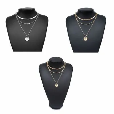 Women Multi Layer Necklace Choker Chain Gold Silver Jewellery Gift For Girls • £3.99