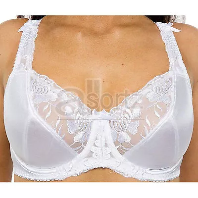 Ladies White Bra Full Cup Underwired Reg & Plus Size Women Firm Hold New Girl UK • £13.95