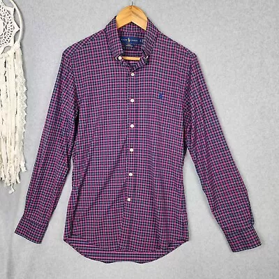 Ralph Lauren Mens Shirt Size S Slim Fit Performance Check Long Sleeve Stretch • $49