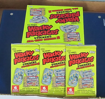 Wacky Packages Ans2 Sealed 3 Unopened Packs In Excellent Condition • $10.95