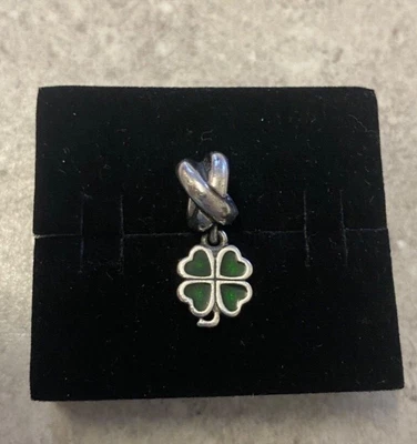 $47 • Buy Genuine Pandora Four Leaf Clover Charm Green Enamel 790572EN25 Retired