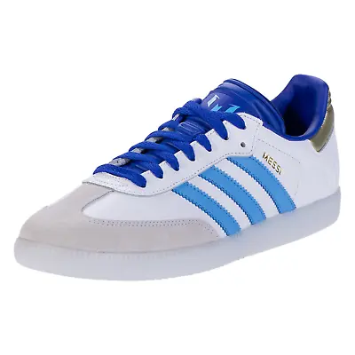 Adidas Samba Messi Soccer Shoes (White/Gold/Sky Blue) • $110