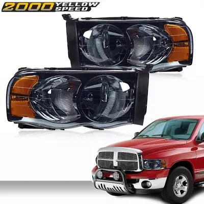 Smoke/Chrome Headlights Fit For 2002-2005 Dodge Ram 1500 / 03-05 Ram 2500 3500 • $59.99