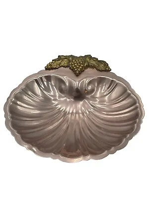 McClelland By Barclay By Dodge Art Deco Clam Shaped Bowl Brass Rose Gold 12x12  • $41.91