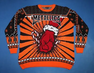 Some Kind Of Santa Metallica Holiday Sweater Christmas Sweats Jumper Orange • $125.80