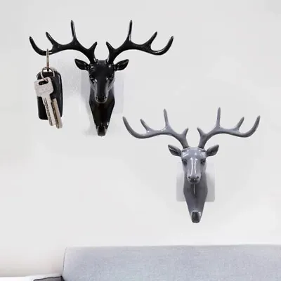 Vintage Highland Stag's Head Hook Antlers Wall Mounted Coat Hooks Rack Hanger • £10.50