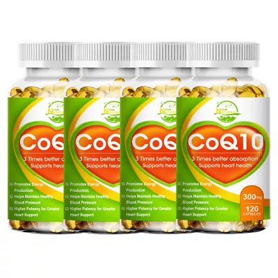 COQ 10 Coenzyme Q-10 300mg Heart Health Support Increase Energy & Stamina 4X120 • $12.10