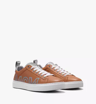 $550 MCM Men's Cognac Silver Leather Low-top Sneaker MEX9AMM16CS • $178.50