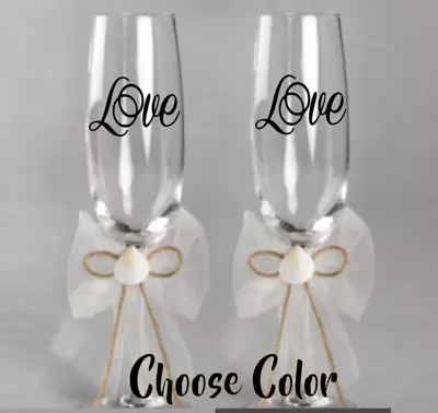 Monogram Vinyl Decal  Sticker For Wedding Wine Glasses Champagne • $3