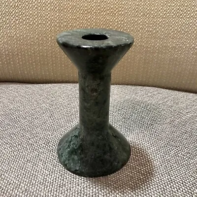 Vintage Green Marble Candlestick Holder Stone 5” • $15