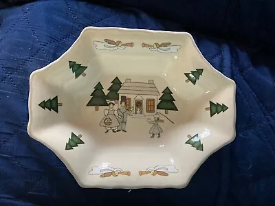 Mason's CHRISTMAS VILLAGE Bon Bon Octagonal Serving Dish 7.5  Nut Candy Desert  • $15